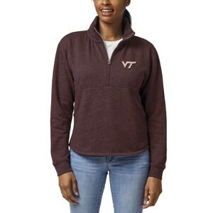 League 91 Collegiate Maroon Virginia Tech Hokies Women's 1/4 Zip Sweatshirt - L